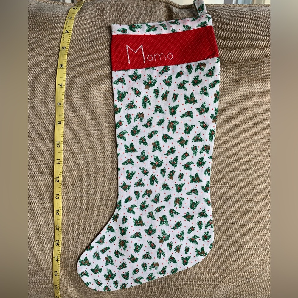 Price ⬇️ Cross stitched Cotton Christmas Stocking